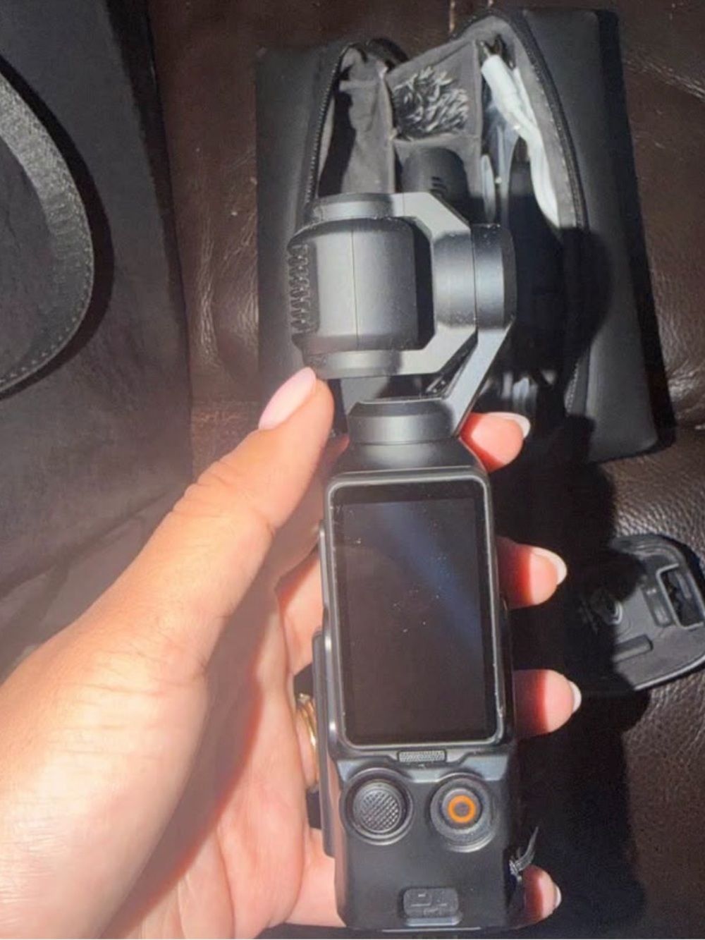 DJI Black Handheld Camera Gimbal with Integrated Screen